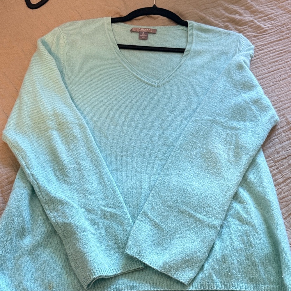 Charter Club Light Blue V-Neck Sweater